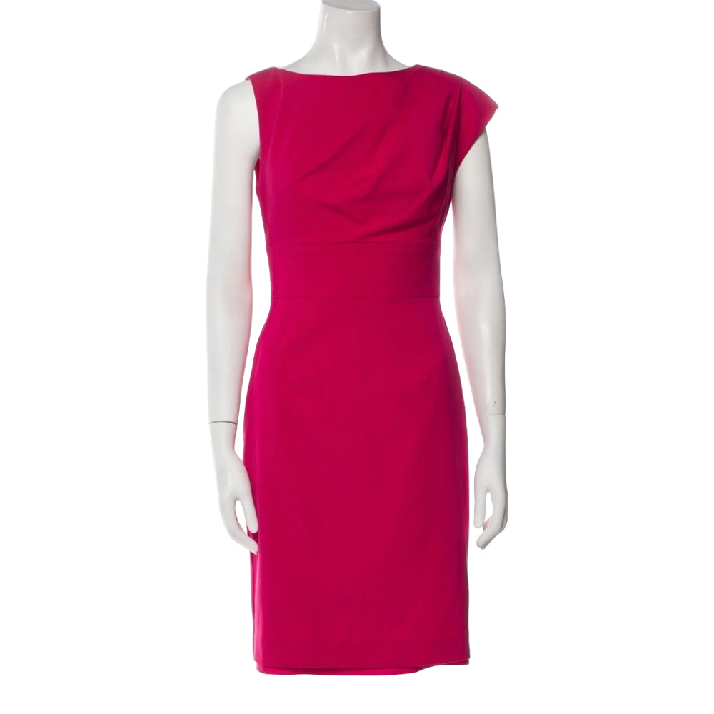 Black Halo Pink Asymmetrical Sheath Dress Cocktail size 10 GUC